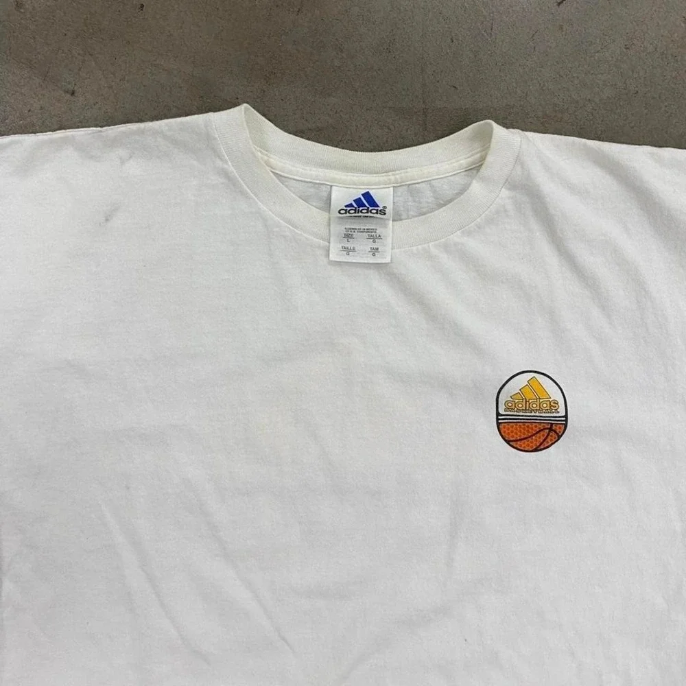 Vintage‎ Adidas Basketball 90s 3 Stripes T-Shirt Size L